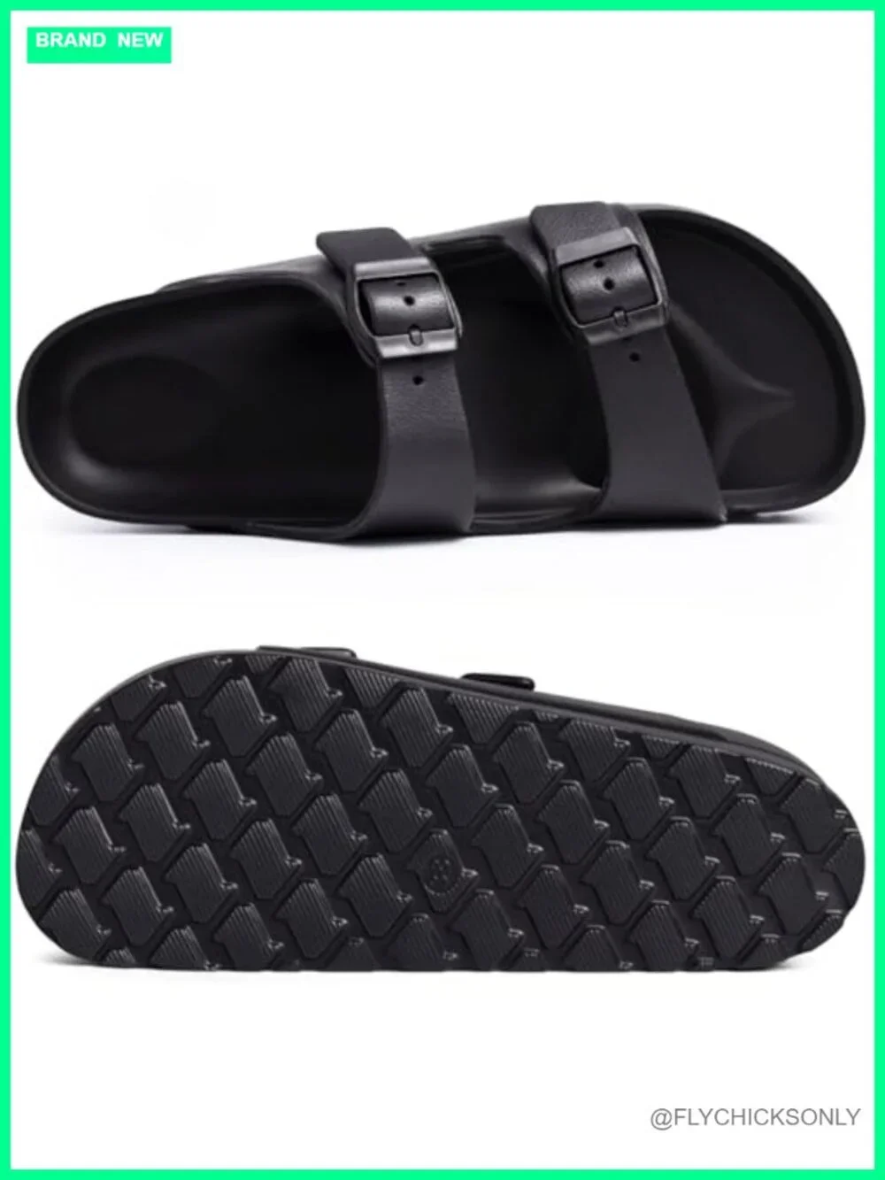 Women's Platform Slides with Arch Support, Adjustable Double Buckle,